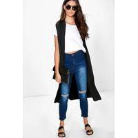 sleeveless duster black