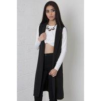 sleeveless duster waistcoat in black