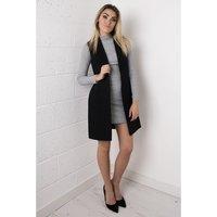 sleeveless duster waistcoat in black