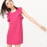 Sleeveless Frilled Shift Dress