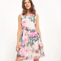 Sleeveless Floral Print Dress