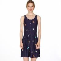 Sleeveless Dress with Beach-Inspired Embroidery