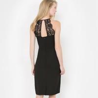 Sleeveless Lace Dress with Open Back