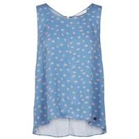 Sleeveless Printed Blouse with Back Zip