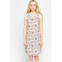 Sleeveless Paisley Shift Dress