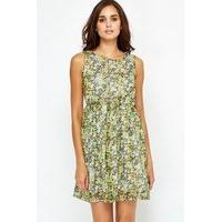 Sleeveless Floral High Waist Dress