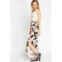 Slit Side Printed Maxi Skirt