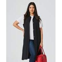 Sleeveless Longline Duster Bomber Jacket