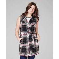 Sleeveless Check Jacket