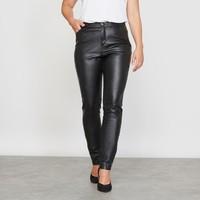 Slim Fit Faux Leather Trousers