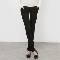 Slim Fit Zip-Up Cotton Twill Trousers