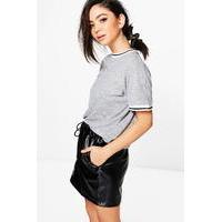 slub basic ringer tee grey