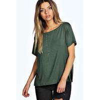 slash neck oversized tee khaki