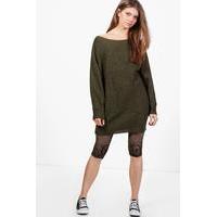 slouchy jumper dress khaki