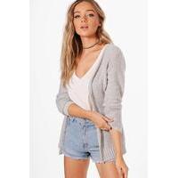 Slouchy Soft Knit Boyfriend Cardigan - grey