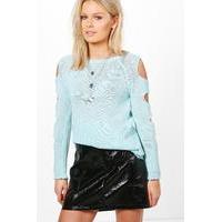 Slash Sleeve Jumper - teal