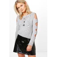 Slash Sleeve Jumper - grey