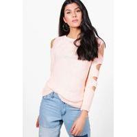 Slash Sleeve Jumper - rose