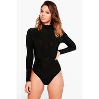 Slinky High Neck Panel Body - black