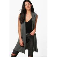 Sleeveless Duster Cardigan - grey