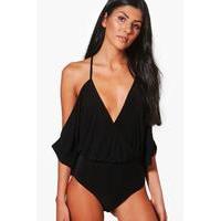 slinky batwing cold shoulder body black