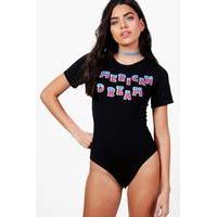 slogan bodysuit black