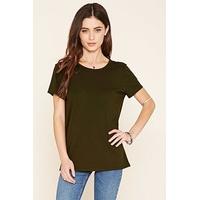 slub knit cutout tee