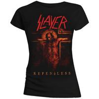 Slayer Women\'s Repentless Crucifix Short Sleeve T-shirt, Black, Large
