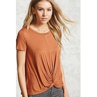 Slub Knit Twist-Front Tee