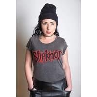 Slipknot Women's Logo Acid Wash T-shirt Black