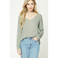 Slub Knit V-Neck Jumper