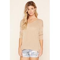 Slub Knit V-Neck Jumper