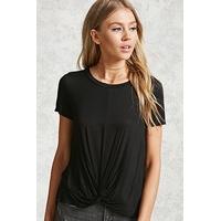 slub knit twist front tee