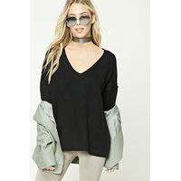 Slub Knit V-Neck Jumper