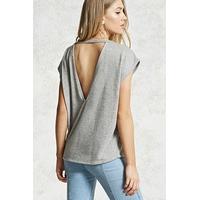 Slub Knit Cutout-Back Top