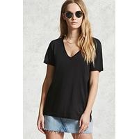 Slub Knit V-Neck Tee