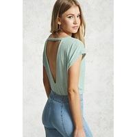 Slub Knit Cutout-Back Top