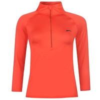 slazenger baseline half zip fastening tennis top ladies