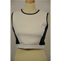sleeveless crop top by rubee b for new look size 12 white sleeveless t ...