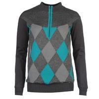 slazenger half zip argyle lined jumper ladies