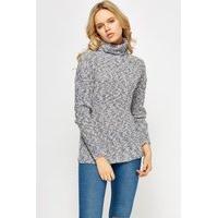 slit side speckled knit jumper