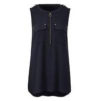 Sleeveless Zip Front Tunic