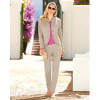 Slim Leg Ponte Roma Jersey Trousers, Taupe, Size 14, 76% Polyester, 20% Viscose, 4% Elastane