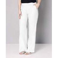 Slouch Linen Mix Wide Leg Trousers Long