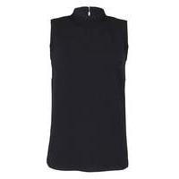 sleeveless high neck textured top