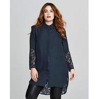 Slate Longline Lace Shirt