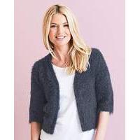 Slate Blue Fluffy Edge to Edge Shrug