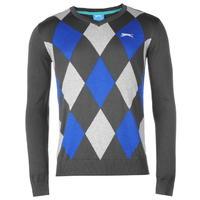 Slazenger Argyle V Neck Sweater Mens