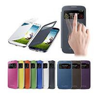 Smart View Screen Touch PU Leather Case for Samsung S4 9500