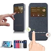 Smart Front Window PU Leather Flip Case for iPhone 6 Plus